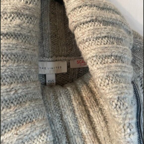 The Limited Scandal Collection Beige\Grey  Turtleneck Poncho Sweater XS/S - Picture 4 of 7